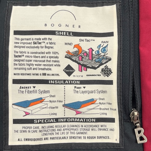 Vintage Bogner One-Piece Embroidered Ski Suit Fur Trimmed Hood Burgundy Sz 10 - Picture 15 of 16